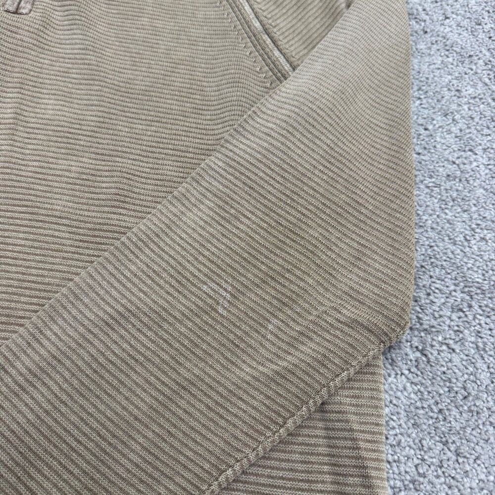 Tommy Bahama Relax 1/4 Zip Pullover Sweater Mens Medium Brown Ribbed Knit Cotton - Picture 8 of 15